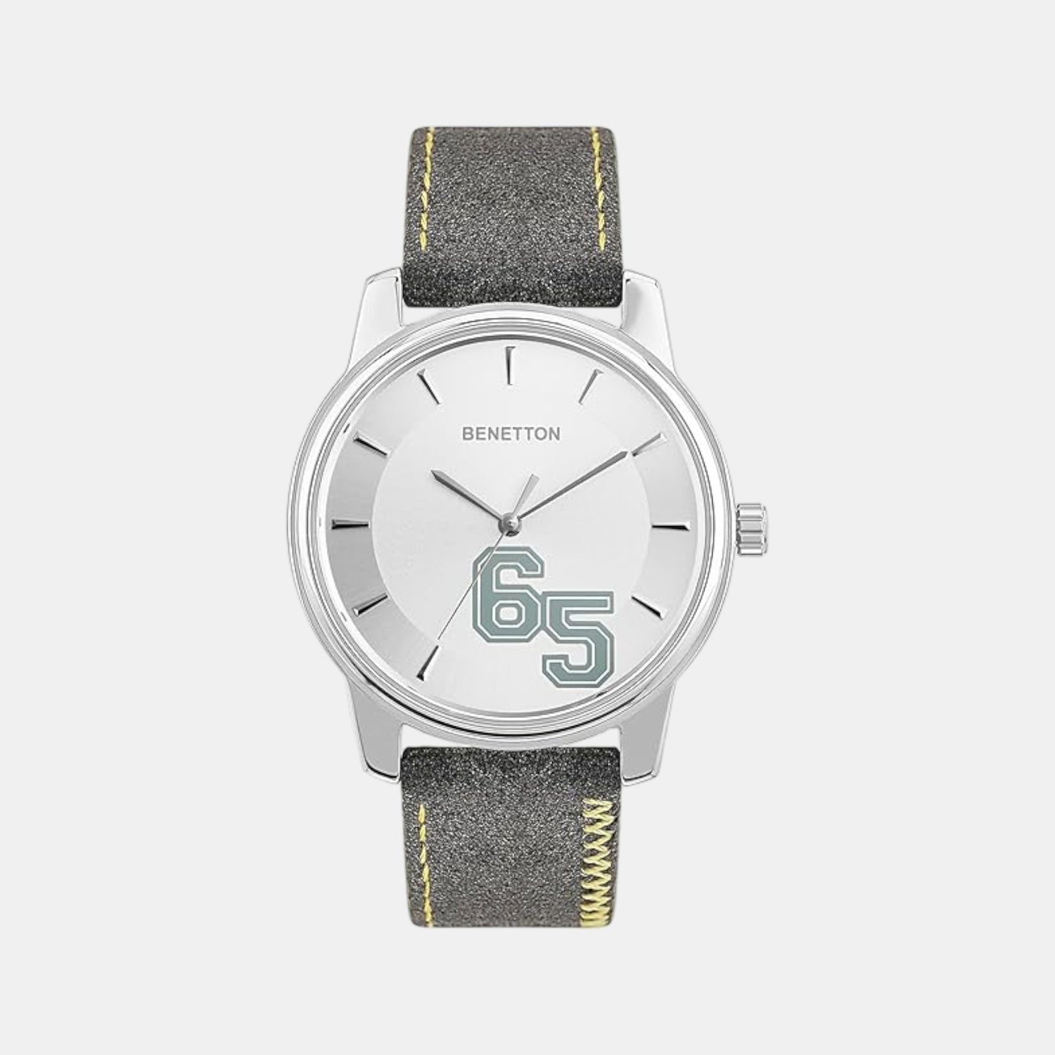 Iconic Men Quartz Silver Dial Analog Leather Watch UWUCG2002