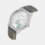 Iconic Men Quartz Silver Dial Analog Leather Watch UWUCG2002