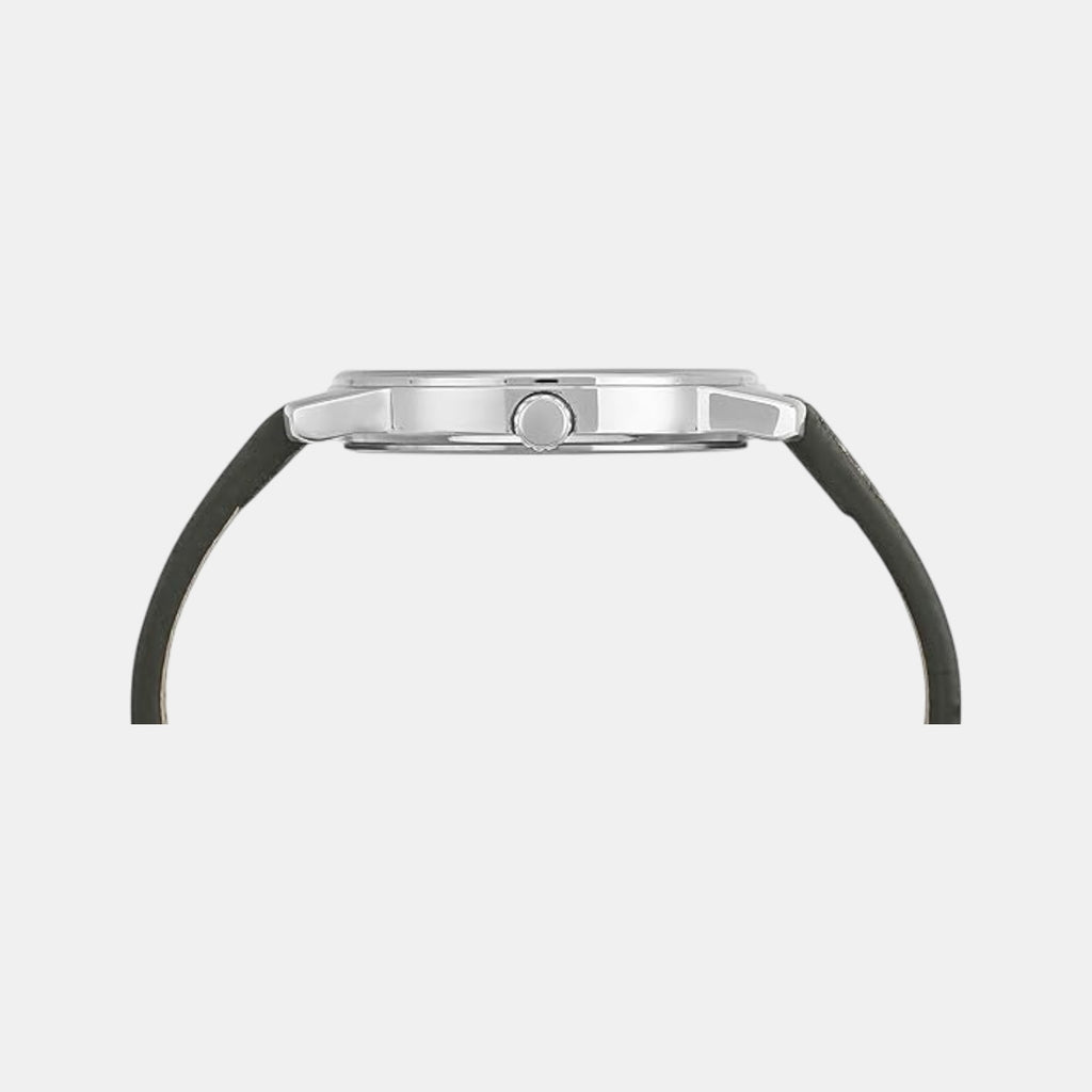 Iconic Men Quartz Silver Dial Analog Leather Watch UWUCG2002