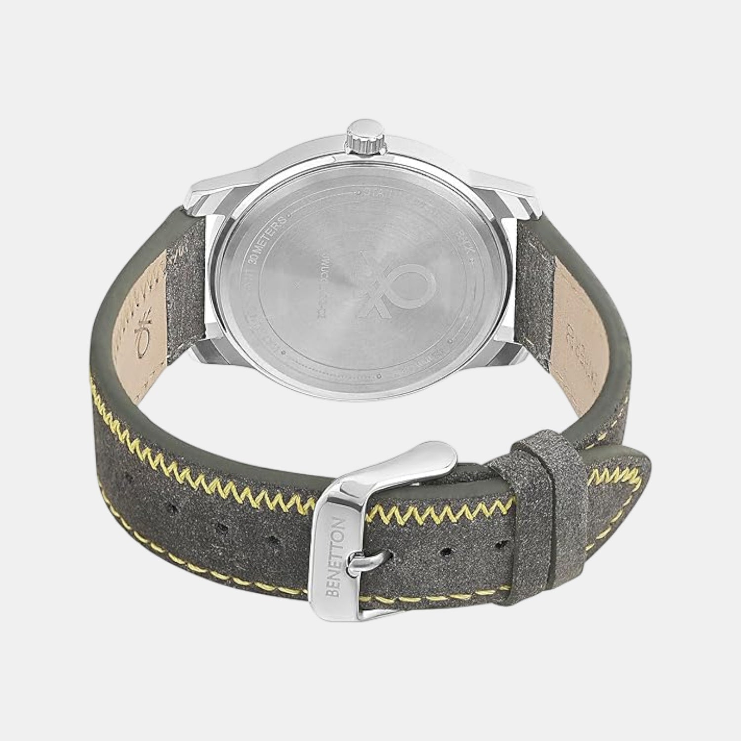 Iconic Men Quartz Silver Dial Analog Leather Watch UWUCG2002