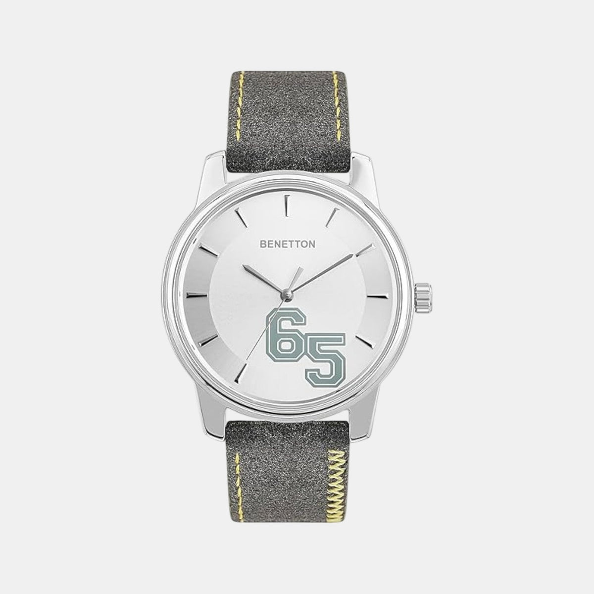 Iconic Men Quartz Silver Dial Analog Leather Watch UWUCG2002