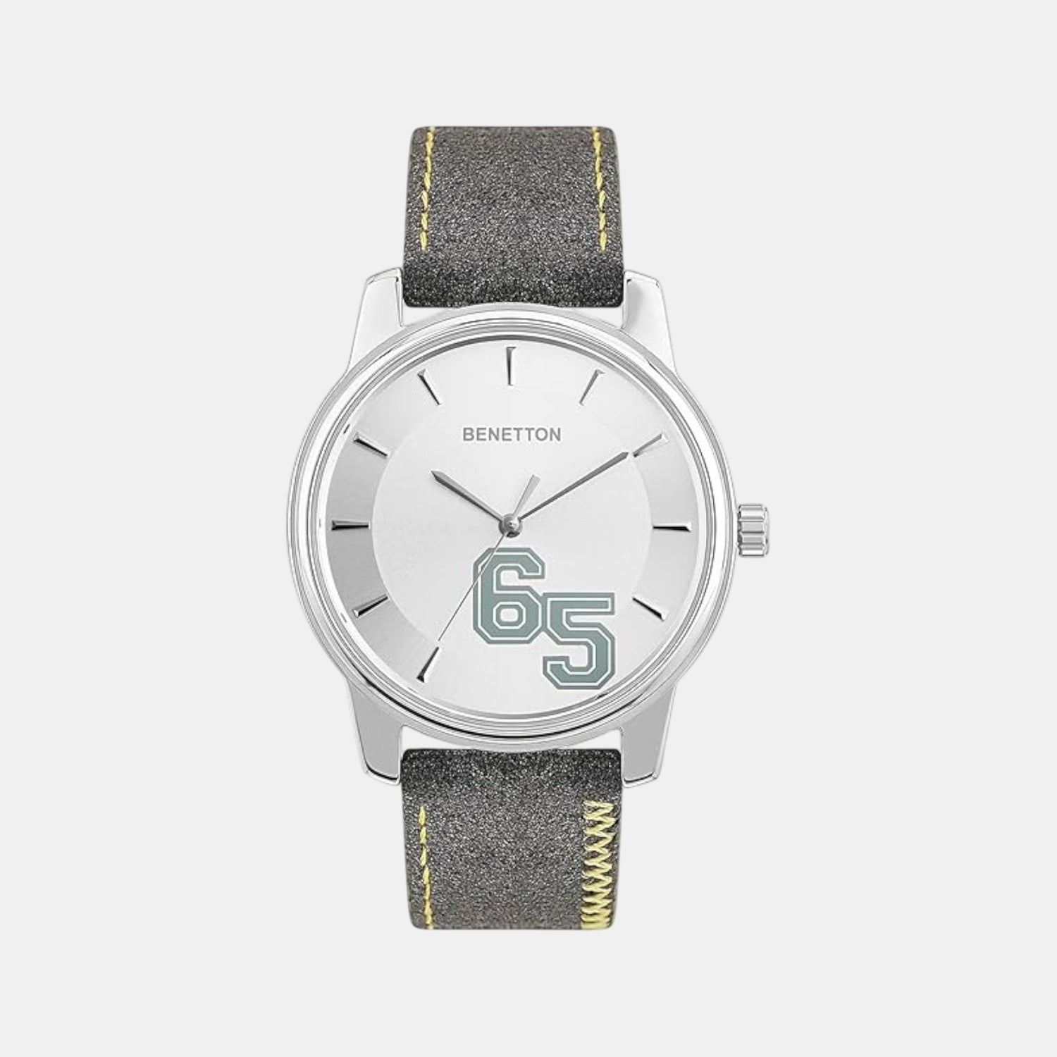 Iconic Men Quartz Silver Dial Analog Leather Watch UWUCG2002