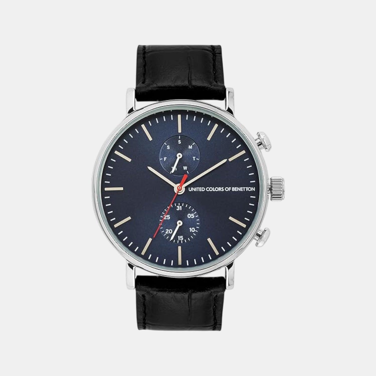 Signature Men Quartz Blue Dial Multi-Function Leather Watch UWUCG2200