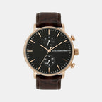 Signature Men Quartz Black Dial Multi-Function Leather Watch UWUCG2201