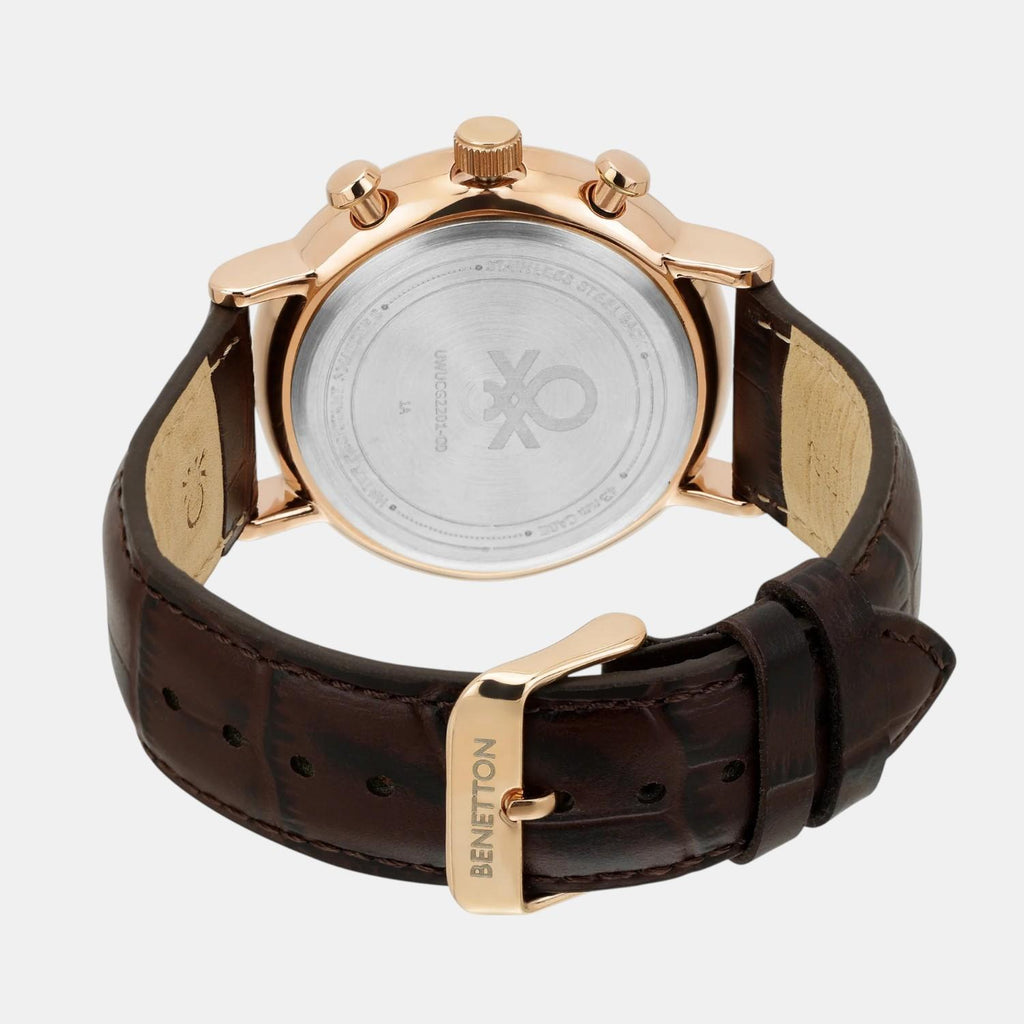 Signature Men Quartz Black Dial Multi-Function Leather Watch UWUCG2201