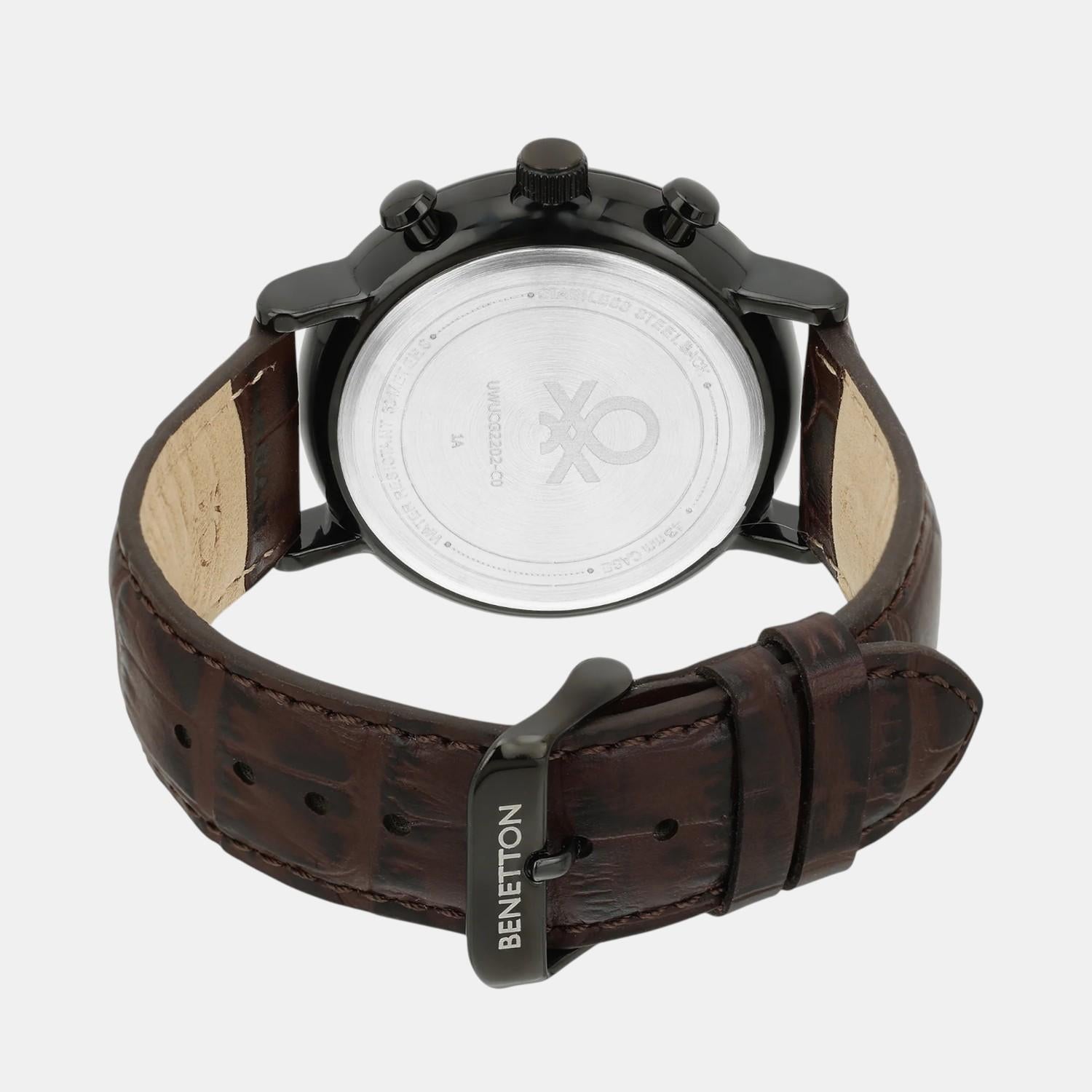 Signature Men Quartz Green Dial Multi-Function Leather Watch UWUCG2202