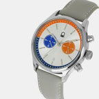 Signature Men Quartz Silver Dial Multi-Function Leather Watch UWUCG2400