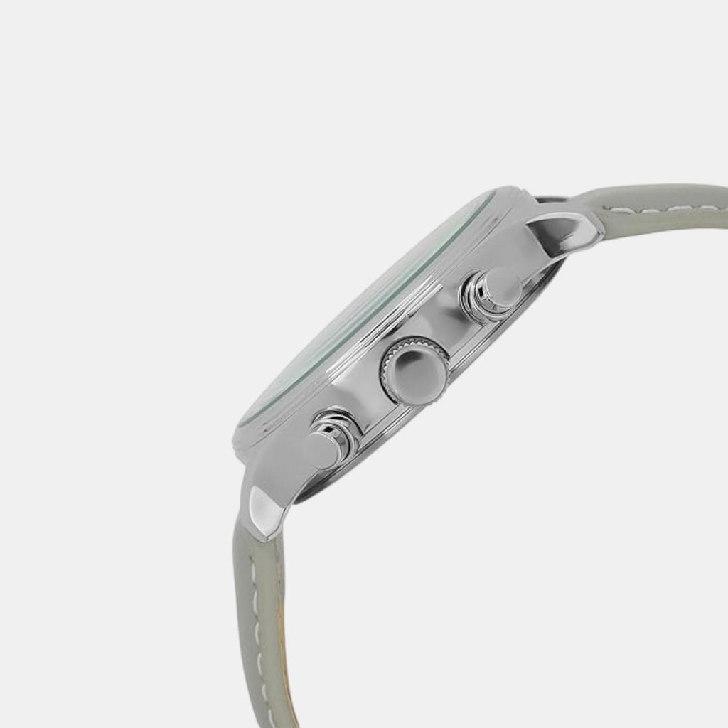 Signature Men Quartz Silver Dial Multi-Function Leather Watch UWUCG2400