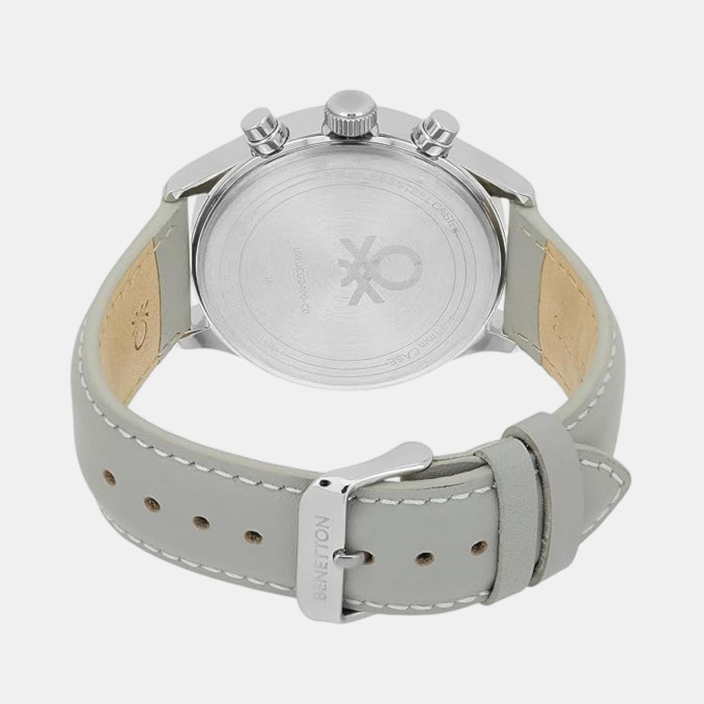 Signature Men Quartz Silver Dial Multi-Function Leather Watch UWUCG2400