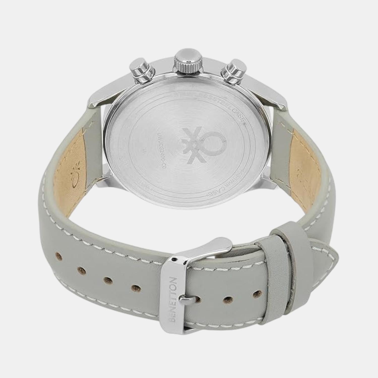 Signature Men Quartz Silver Dial Multi-Function Leather Watch UWUCG2400