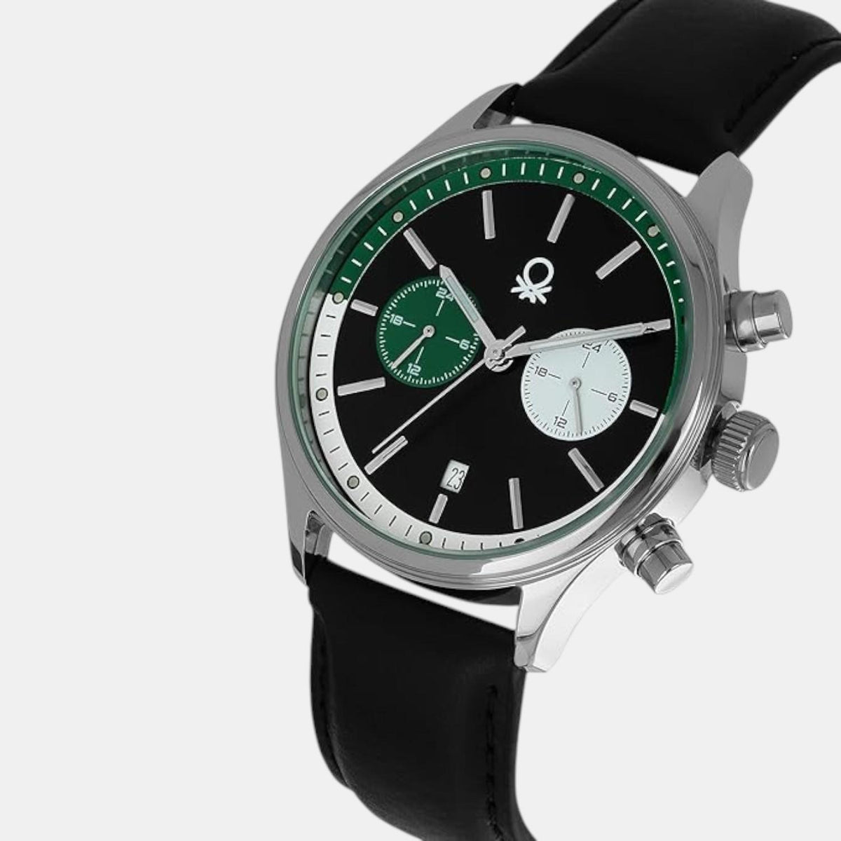 Signature Men Quartz Black Dial Multi-Function Leather Watch UWUCG2401