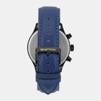 Signature Men Quartz Blue Dial Multi-Function Leather Watch UWUCG2402