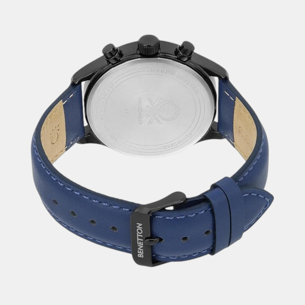 Signature Men Quartz Blue Dial Multi-Function Leather Watch UWUCG2402