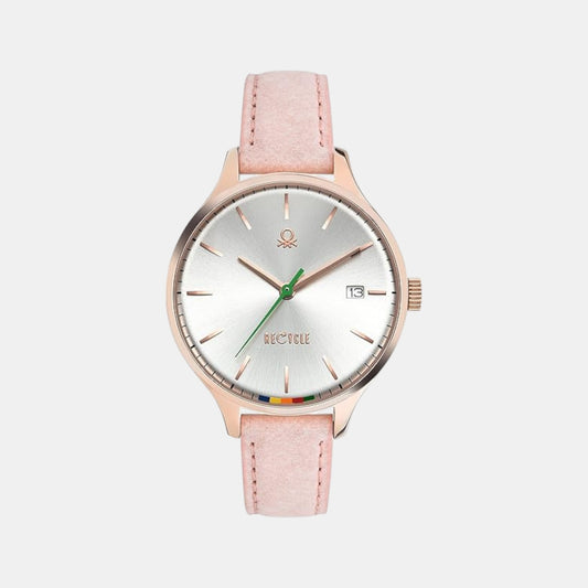 Social Women Quartz Silver Dial Analog Leather Watch UWUCL0100