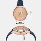 Social Women Quartz Rose Gold Dial Analog Leather Watch UWUCL0101