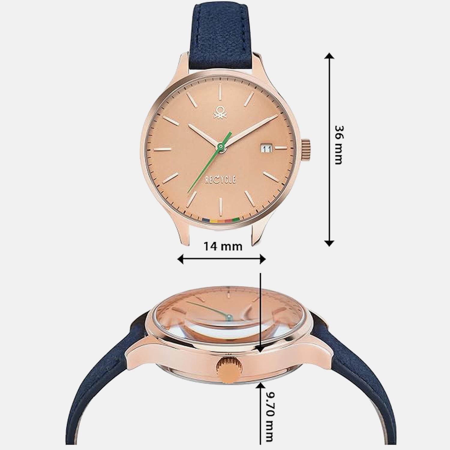 Social Women Quartz Rose Gold Dial Analog Leather Watch UWUCL0101