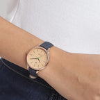 Social Women Quartz Rose Gold Dial Analog Leather Watch UWUCL0101