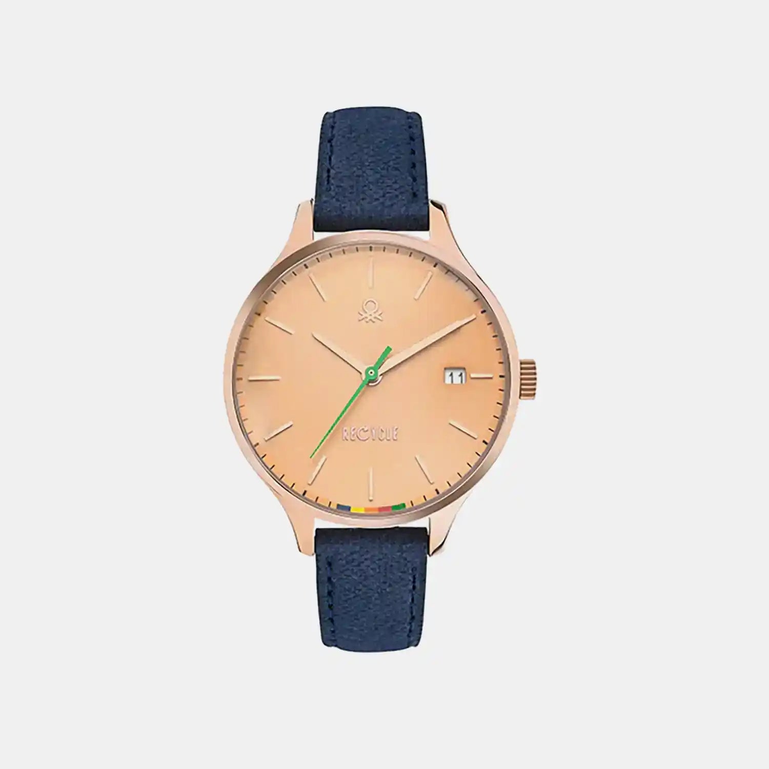 Social Women Quartz Rose Gold Dial Analog Leather Watch UWUCL0101