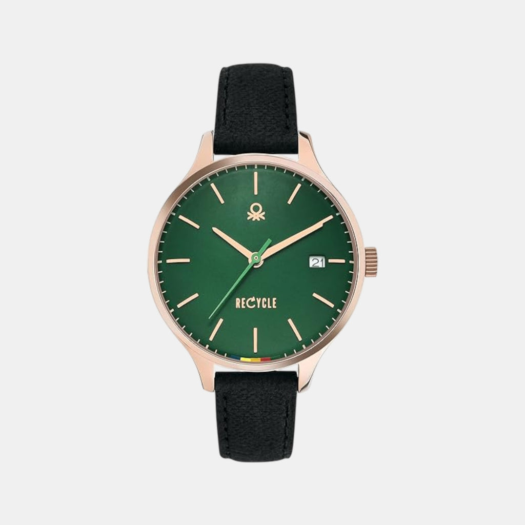Social Women Quartz Green Dial Analog Leather Watch UWUCL0102