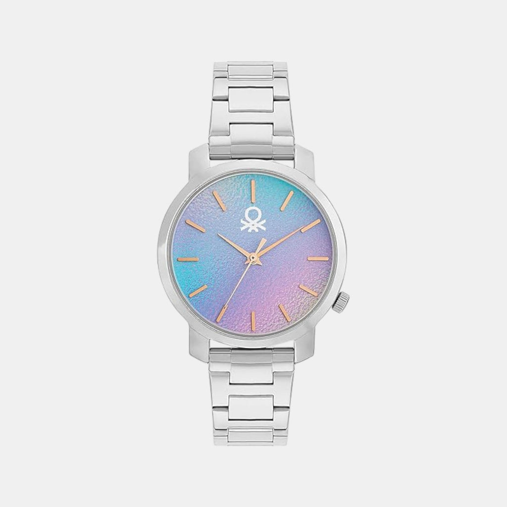 Iconic Women Quartz Purple & Blue Dial Analog Stainless Steel Watch UWUCL0706