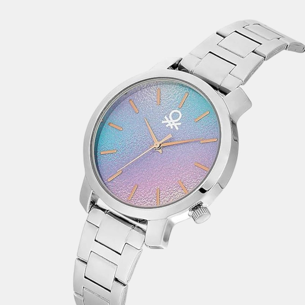 Iconic Women Quartz Purple & Blue Dial Analog Stainless Steel Watch UWUCL0706