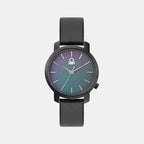 Iconic Women Quartz Black & Green Dial Analog Leather Watch UWUCL0708