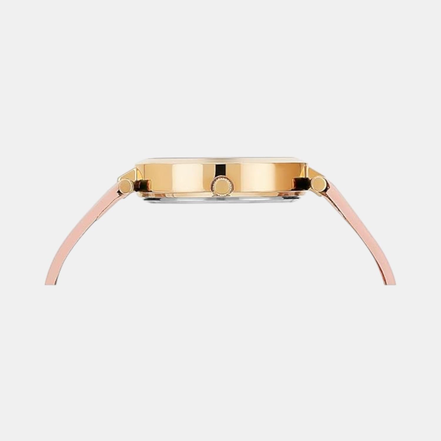 Signature Women Quartz Pink Dial Multi-Function Leather Watch UWUCL1005