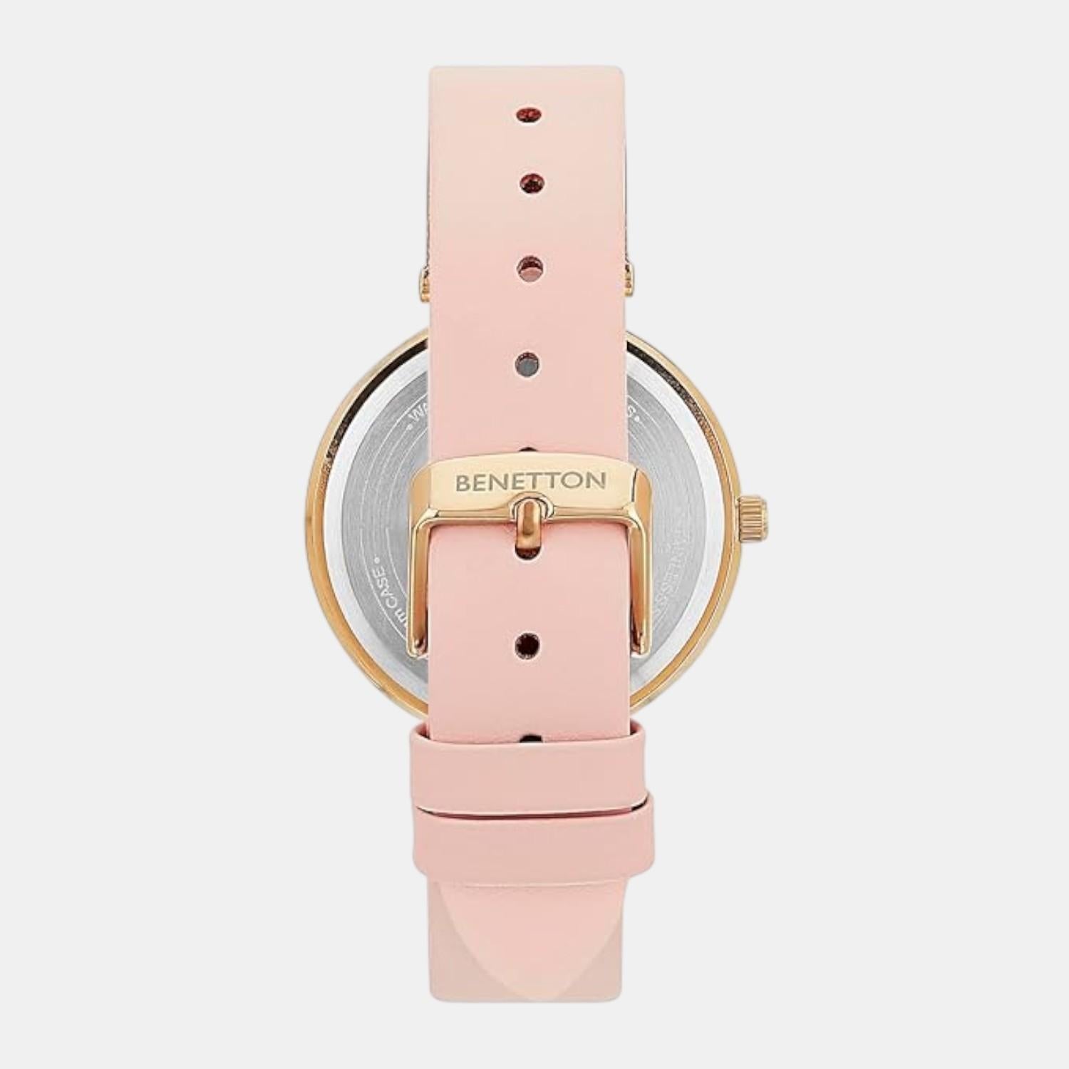 Signature Women Quartz Pink Dial Multi-Function Leather Watch UWUCL1005