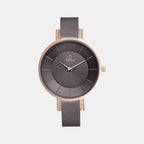 Lun Walnut Women Quartz Brown Dial Analog Stainless Steel Watch V158LEVNMN