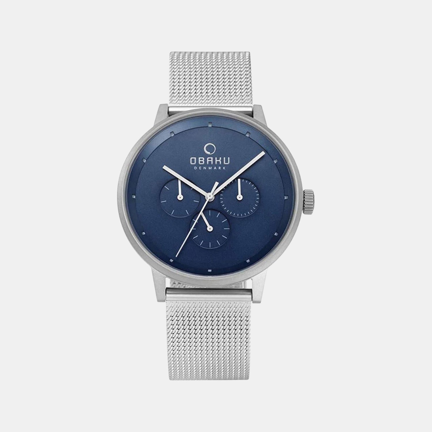 Venlig Cyan Men Quartz Blue Dial Chronograph Stainless Steel Watch V208GMCLMC