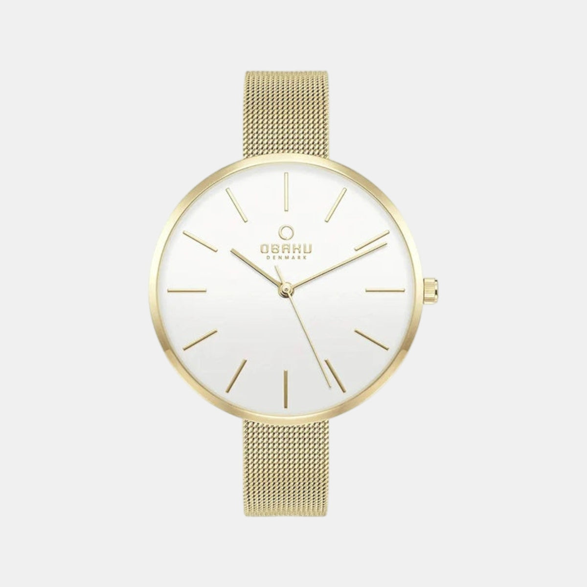 Viol Gold Women Quartz White Dial Analog Mesh Watch V211LXGIMG