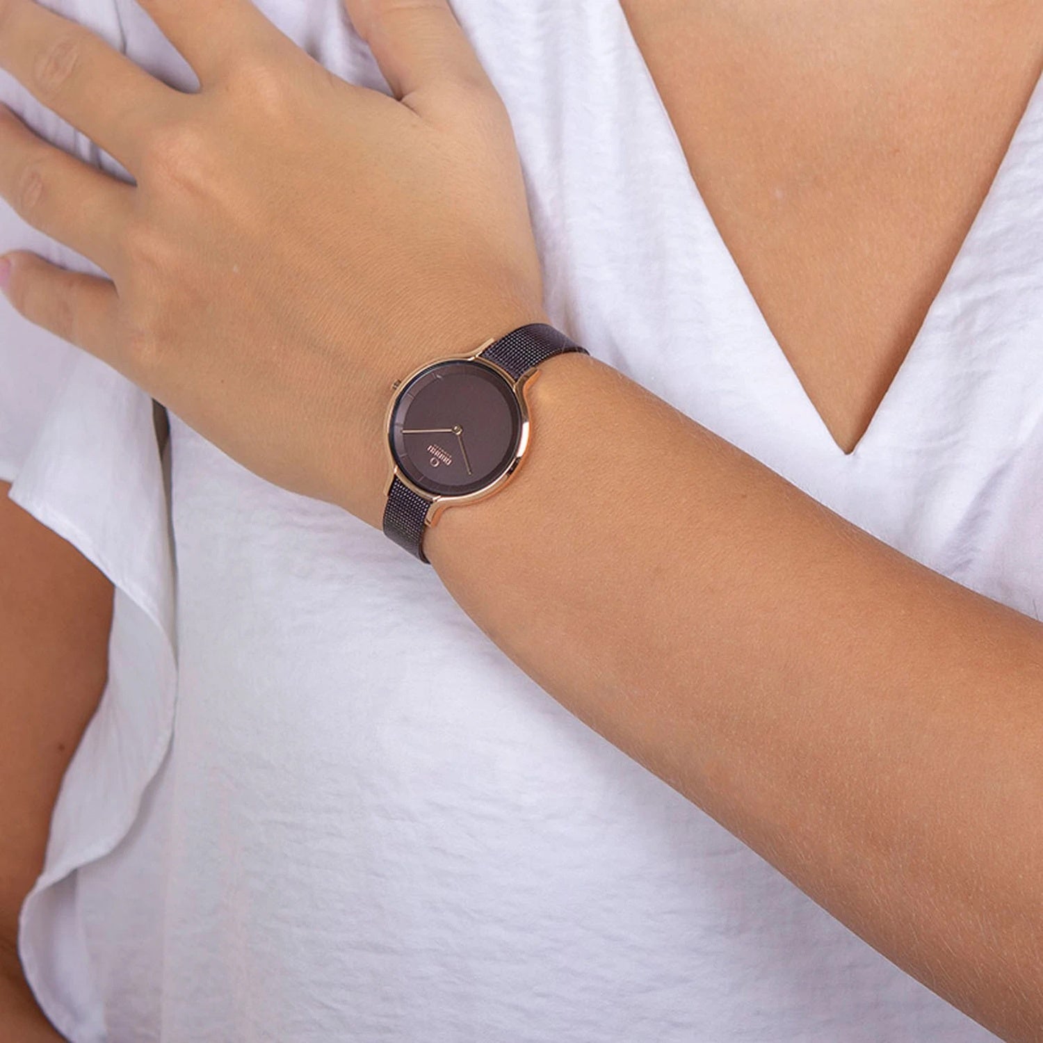 Kyst-Walnut Women Quartz Brown Dial Analog Stainless Steel Watch V228LXVNMN