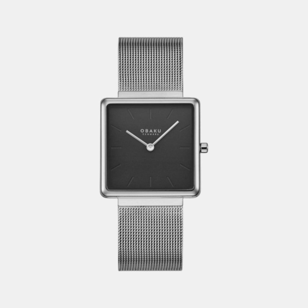 Kvadrat-Steel Women Quartz Black Dial Analog Stainless Steel Watch V236LXUUMU