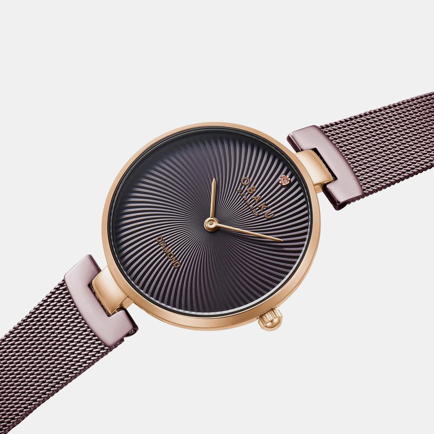 Diamant Women Quartz Purple Dial Analog Mesh Watch V256LXVNMN