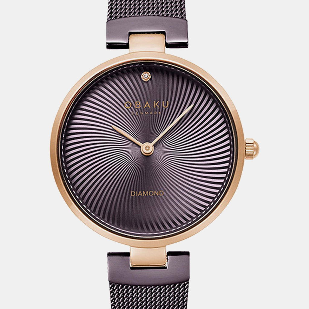 Diamant Women Quartz Purple Dial Analog Mesh Watch V256LXVNMN