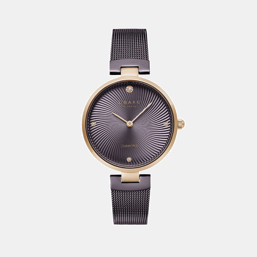 Obaku Round Brown Analog watch