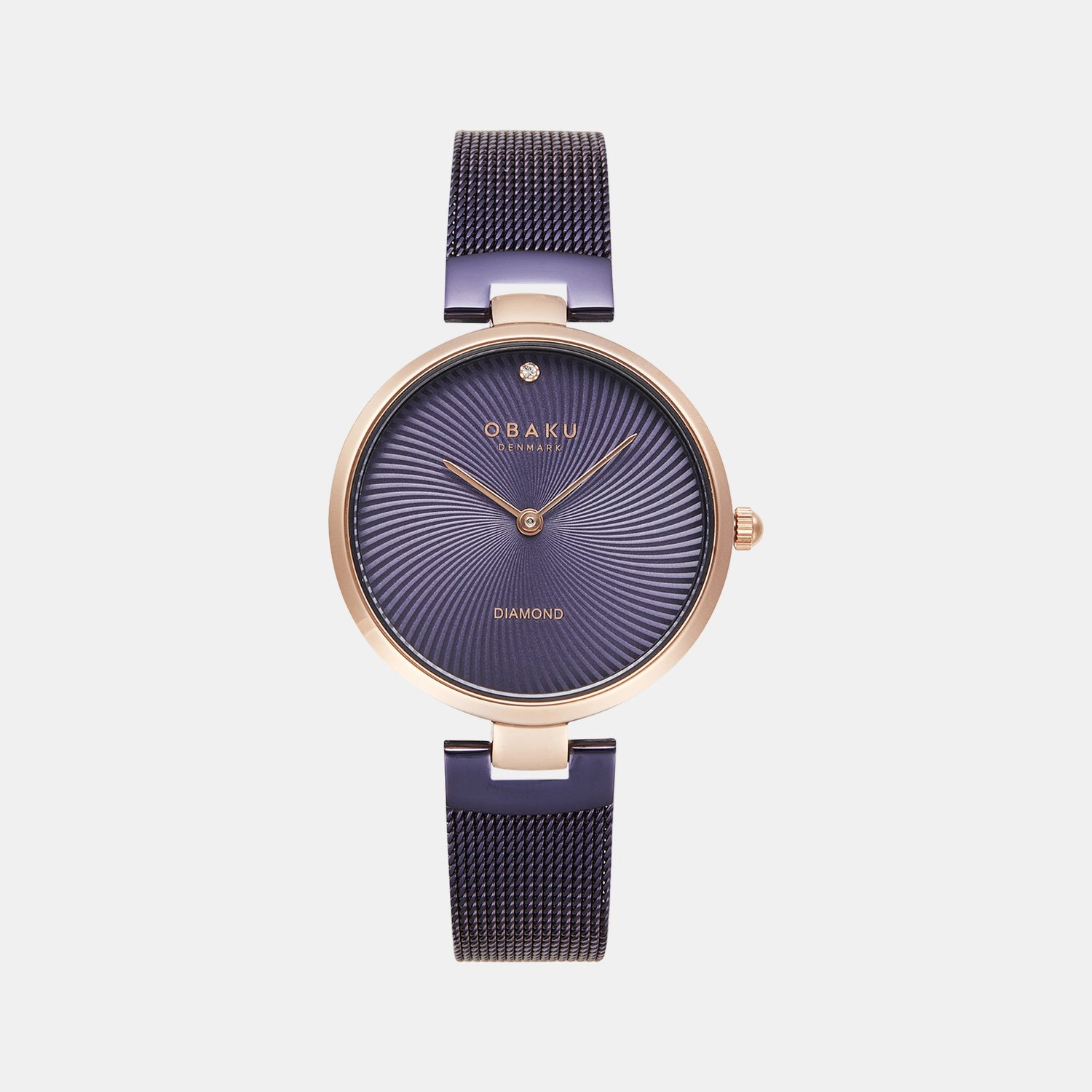 Diamant Violet Women Quartz Purple Dial Analog Stainless Steel Watch V256LXVQMQ