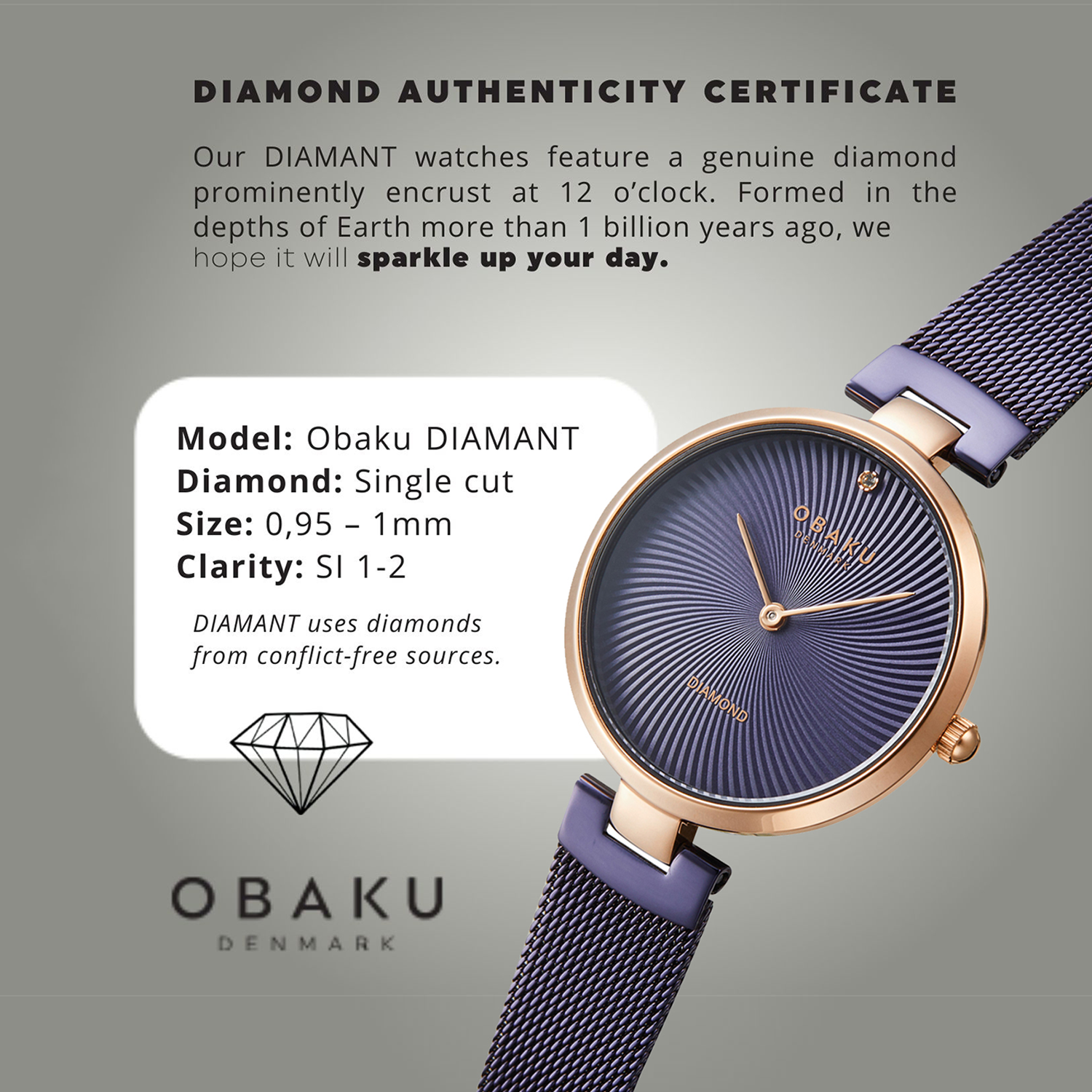 Obaku Stainless Steel Purple watch