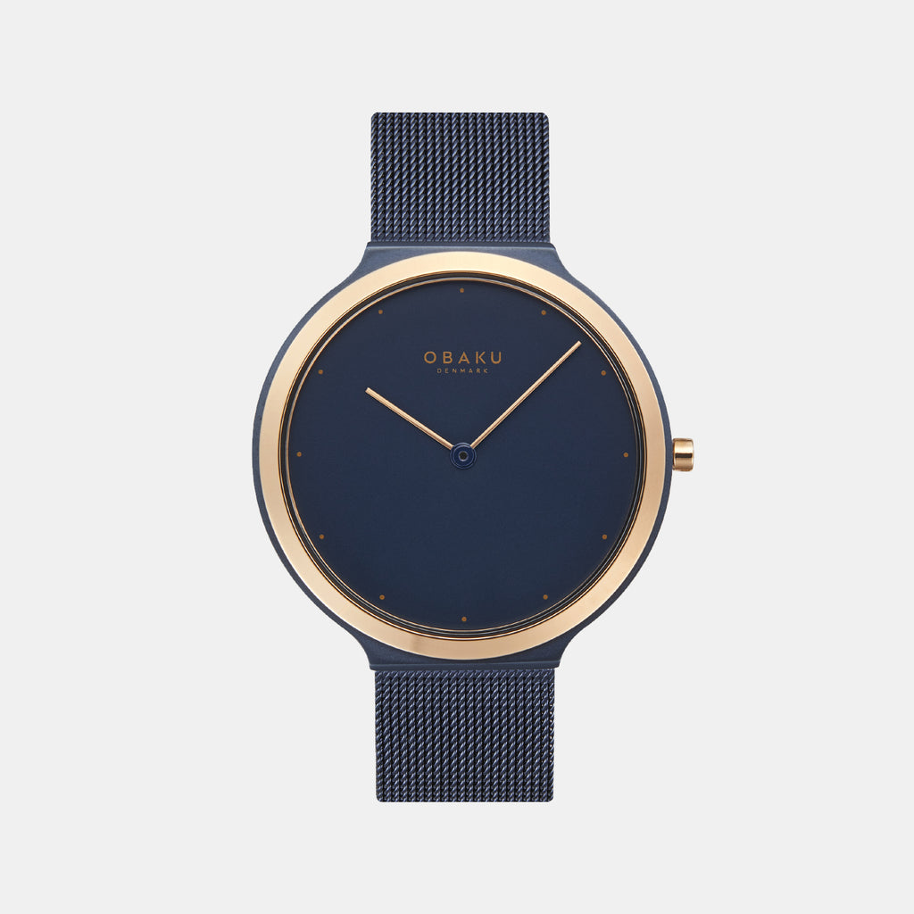 Satin Ocean Men Quartz Blue Dial Analog Mesh Watch V269GXSLML