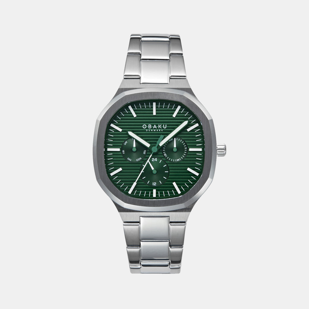 Ild Jude Men Quartz Green Dial Multi-Function Stainless Steel Watch V275GMCESC