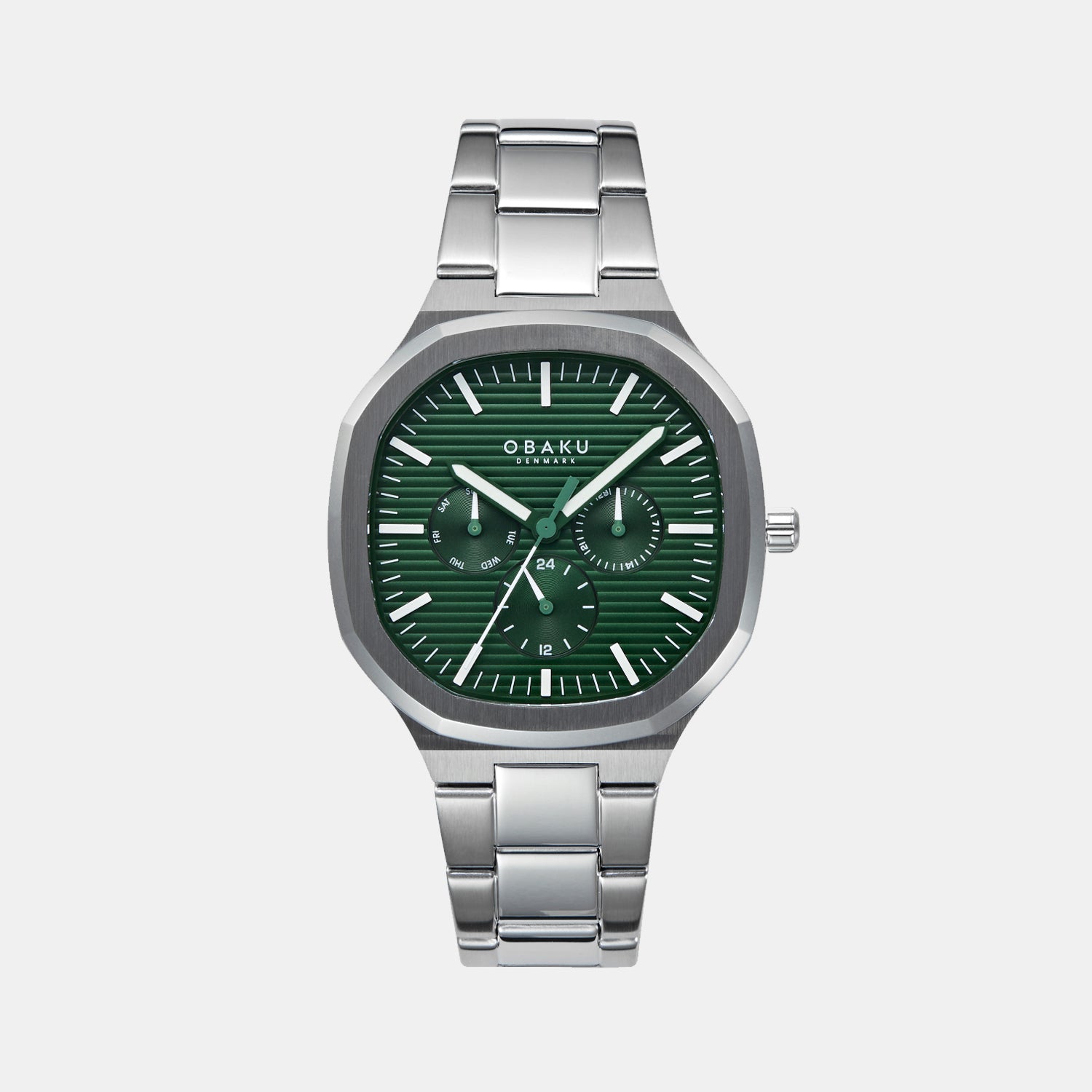 Ild Jude Men Quartz Green Dial Multi-Function Stainless Steel Watch V275GMCESC