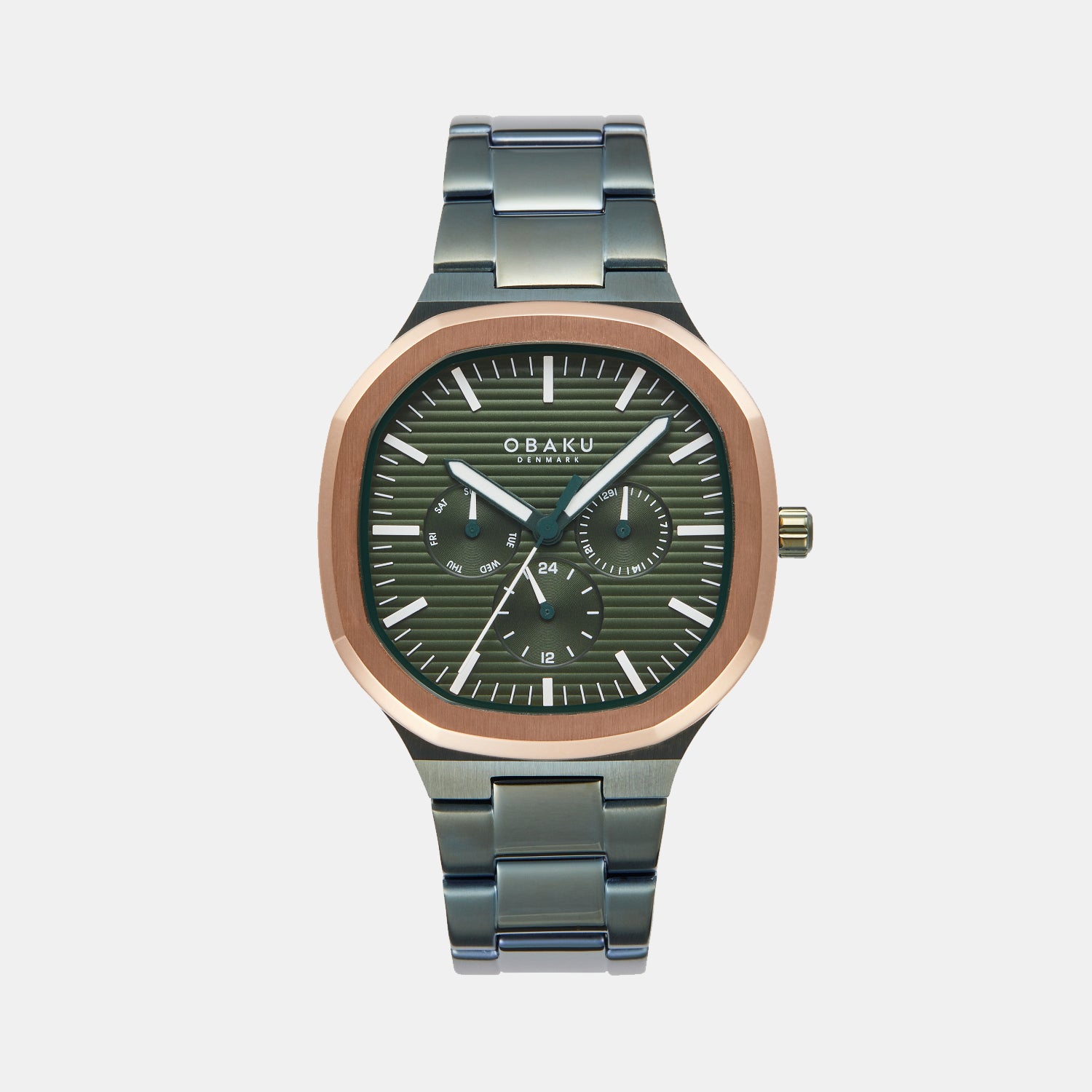 Ild Bottle Men Quartz Green Dial Multi-Function Stainless Steel Watch V275GMEESE