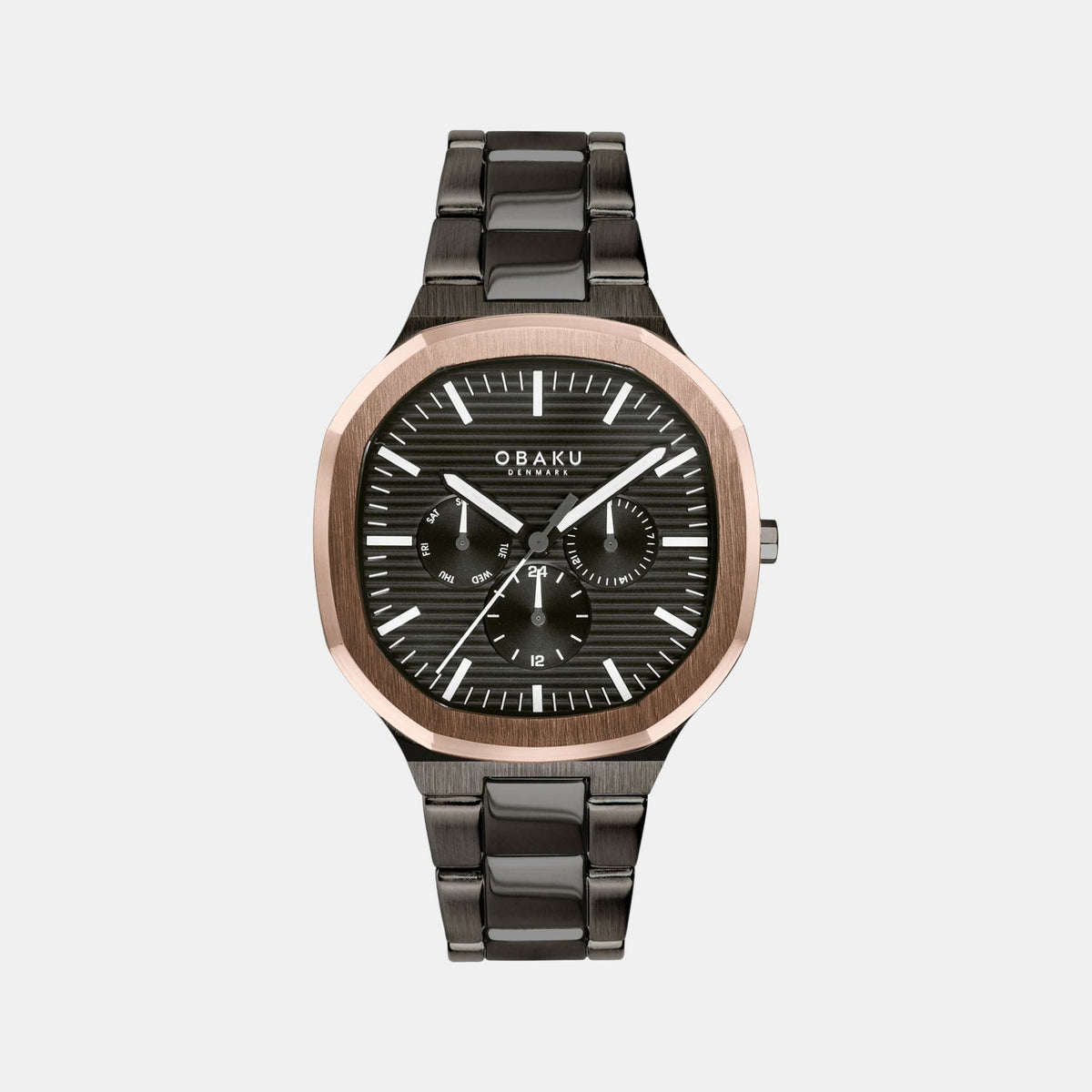 Ild Men Quartz Black Dial Multi-Function Stainless Steel Watch V275GMMBSB