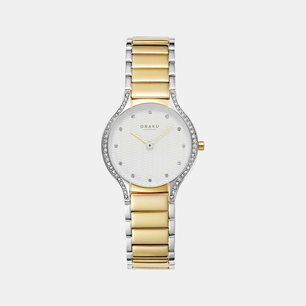 Acacie Women Quartz Silver Dial Analog Stainless Steel Watch V276LEFISF