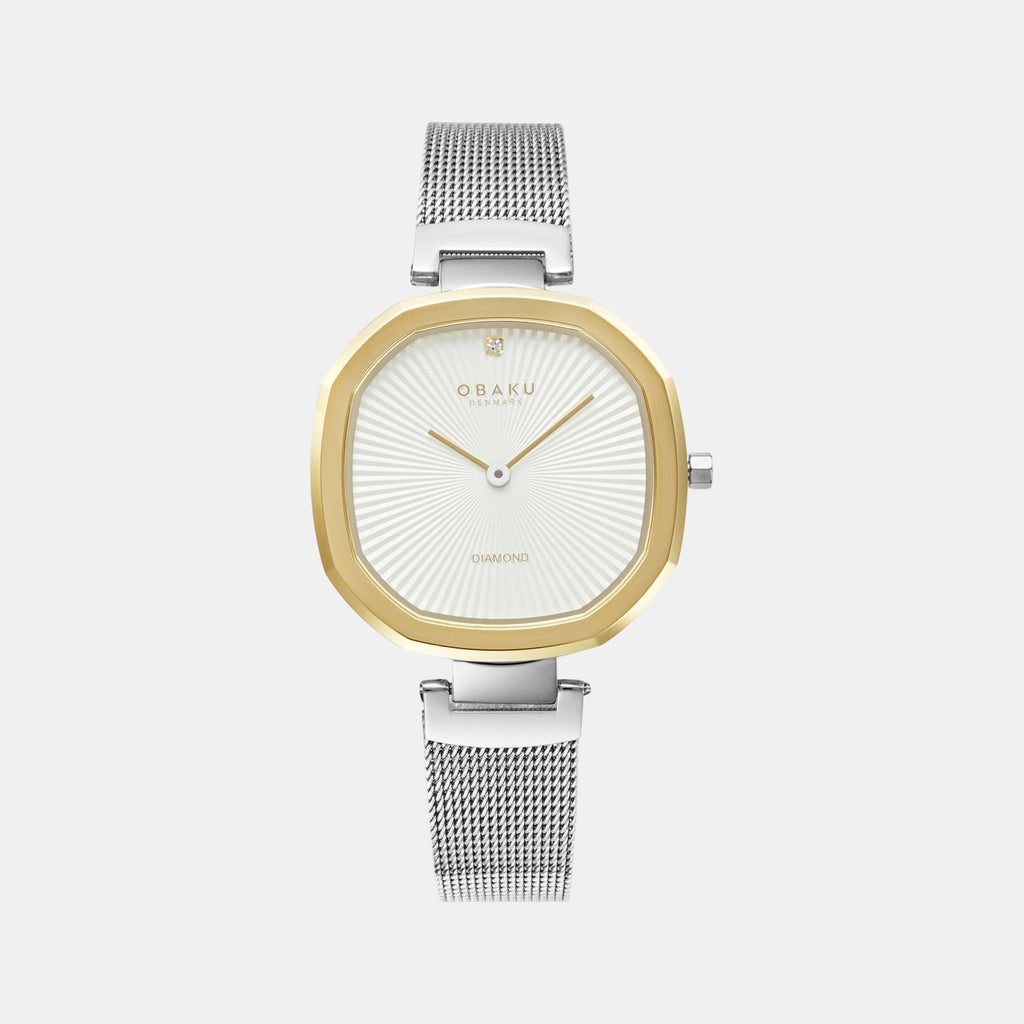 Brilliant Women Quartz Silver Dial Analog Stainless Steel Watch V277LXFIMC