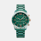 Obaku Round Green Chronograph watch