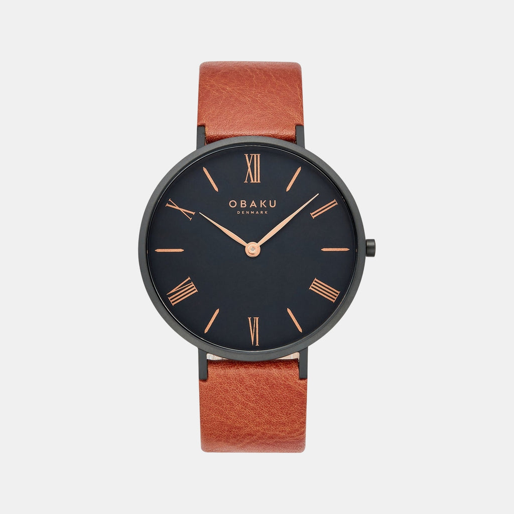 Folie Tan Men Quartz Black Dial Analog Leather Watch V283GXBBRZ