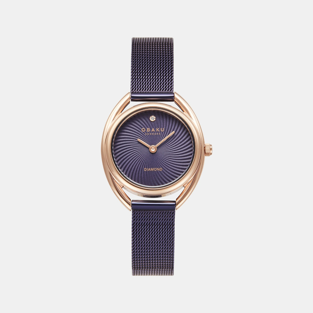 Juvel Voilet Women Quartz Purple Dial Analog Mesh Watch V286LXVQMQ
