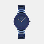 Spejl Lille Blue Women Quartz Blue Dial Analog Stainless Steel Watch V290LXLLSL