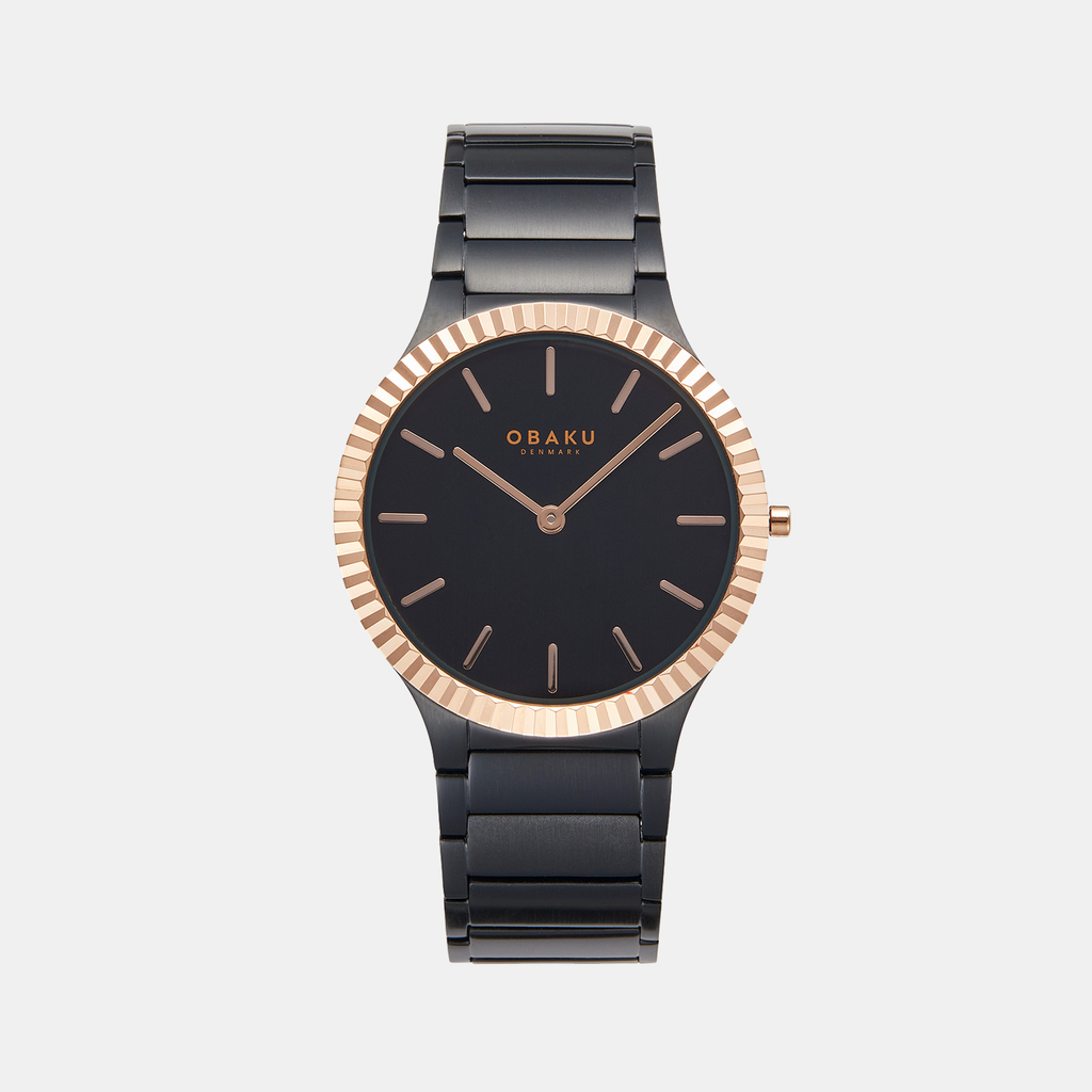 Obaku Round Black Analog watch